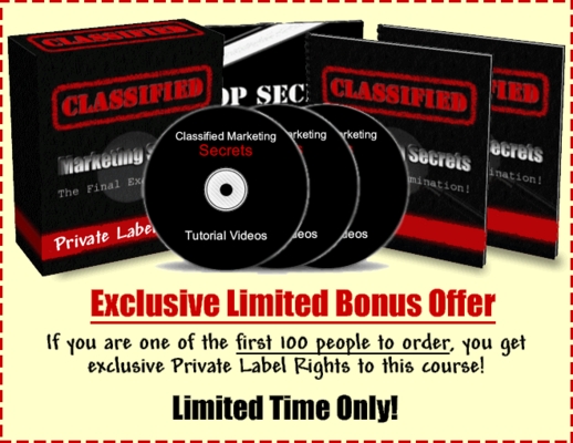 Product picture Classified Marketing Secrets (PLR) 