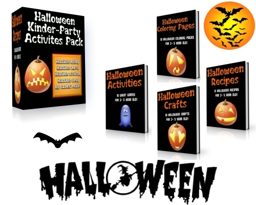 Product picture Halloween Kinder Party Activities Kit (PLR)