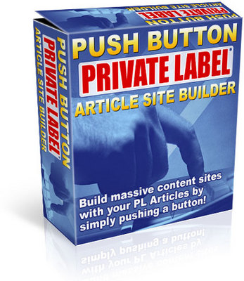 Product picture Push Button Private Label Article Site Builder (PLR)